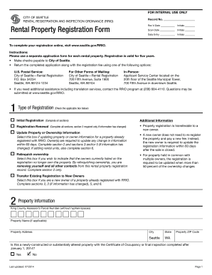 Seattle Rental Property Registration Form