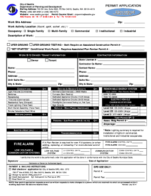 Seattle Electrical Work Permit Application