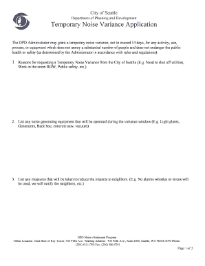Temporary Noise Variance Application