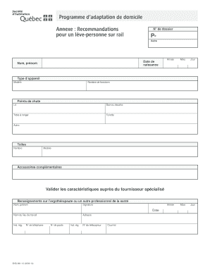 Programme d’adaptation de domicile - Recommandations pour un lève-personne