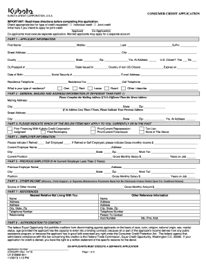 Consumer Credit Application