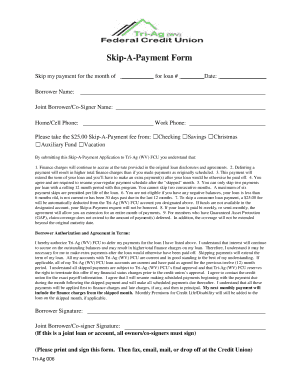 Skip-A-Payment Form