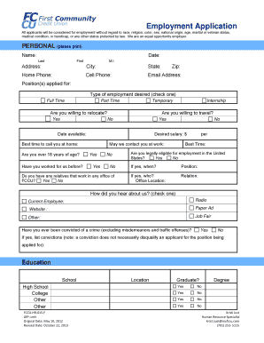 Employment Application Form