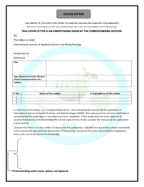 Cover Letter for Manuscript Submission