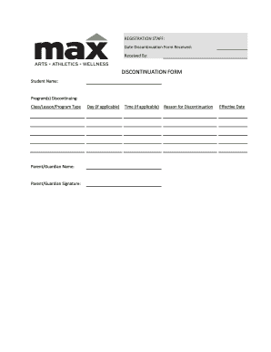 Student Program Discontinuation Form