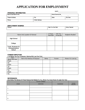 Employment Application Form