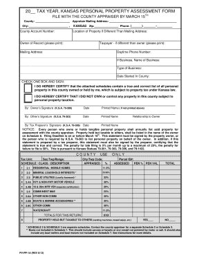 Kansas Personal Property Assessment Form