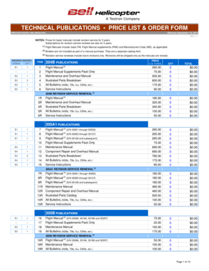 Technical Publications Price List and Order Form