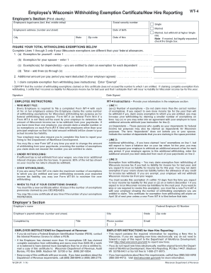 Wisconsin Withholding Exemption Certificate