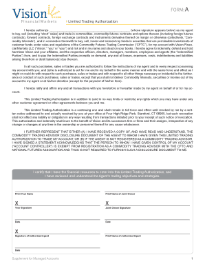 Futures Account Application Form