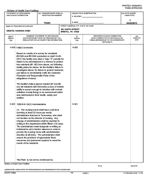 Tennessee Statement of Deficiencies