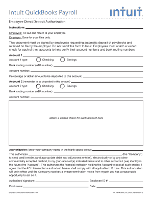 Employee Direct Deposit Authorization