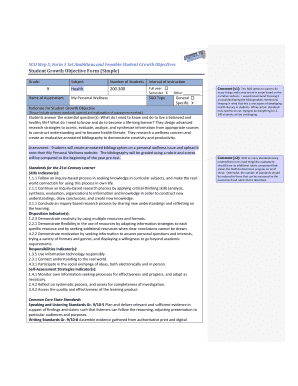 Student Growth Objective Form