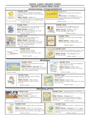 Mass Card Order Form