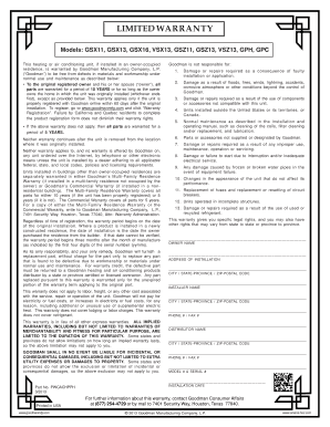 Goodman Limited Warranty