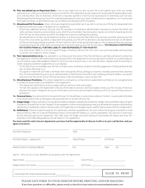 Countryside Pet Estates Service Agreement