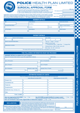 Police Health Plan Surgical Approval Form