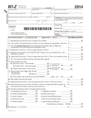 Wisconsin Form WI-Z 2014