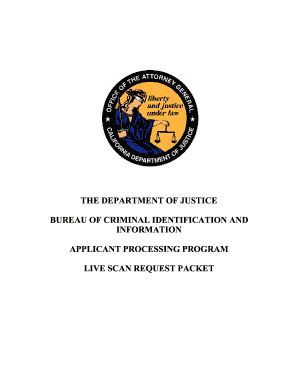 California Live Scan Request Packet