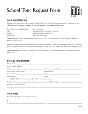School Tour Request Form