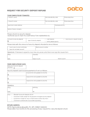 Security Deposit Refund Request