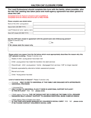CAF Closure Form