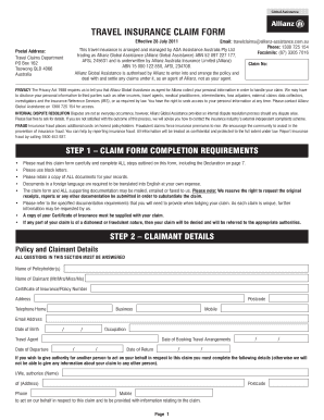 Travel Insurance Claim Form