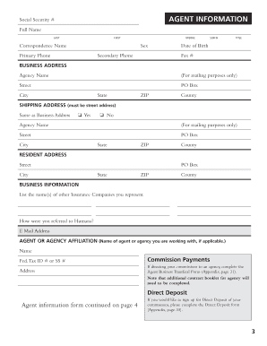 Humana Agent or Agency Contract