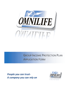 Group Income Protection Plan Application Form