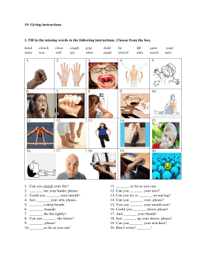 Medical Instruction Exercise Sheet