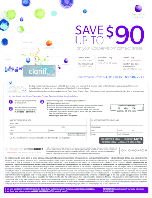 CooperVision Contact Lenses Rebate Form