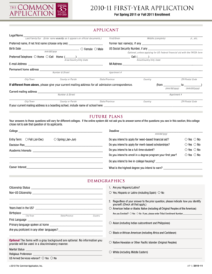 First-year Application Form