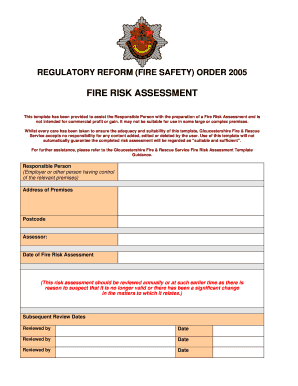 Fire Risk Assessment Template