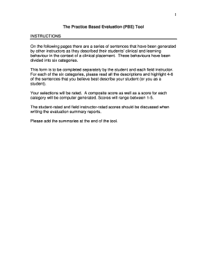 Practice Based Evaluation Tool