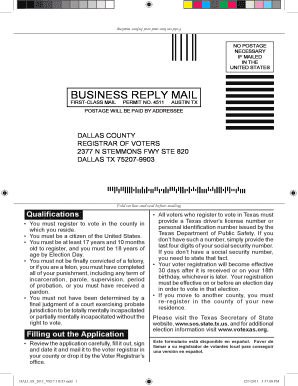 Texas Voter Registration Application