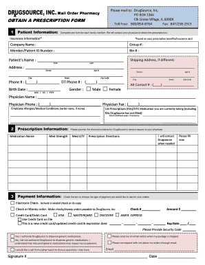 DrugSource Prescription Form