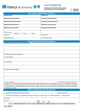 Pre-authorization Referral Form
