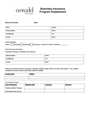 Business Insurance Application Form