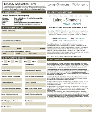 Tenancy Application Form