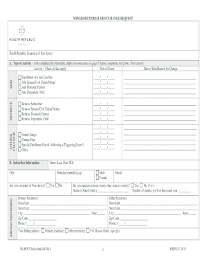 Health Republic Insurance of New Jersey Enrollment Form