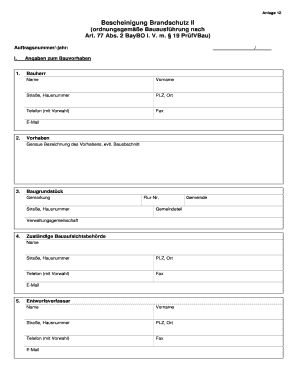 Bescheinigung Brandschutz II