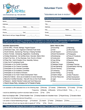 Volunteer Application Form