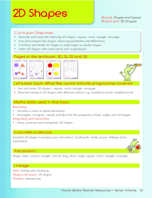 2D Shapes Worksheet