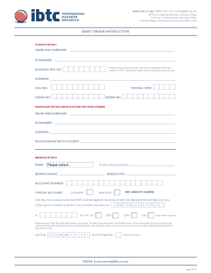Debit Order Instruction Form