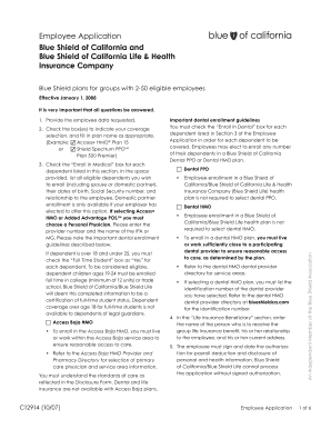 Employee Application for Blue Shield of California
