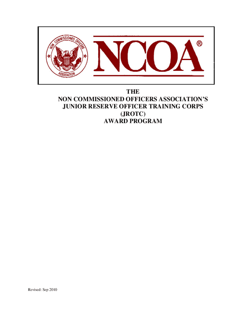 NCOA JROTC Award Program Blank Fillable Template Fill Out, Print