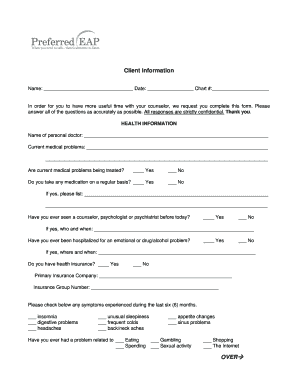 Mental Health Intake Form