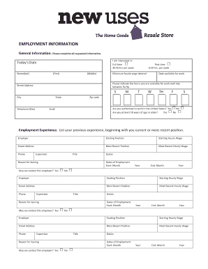 Employment Application Form