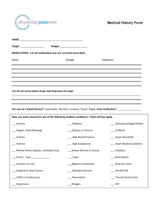 Medical History Form