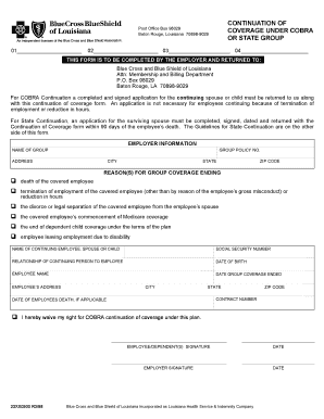 COBRA Continuation of Coverage Form